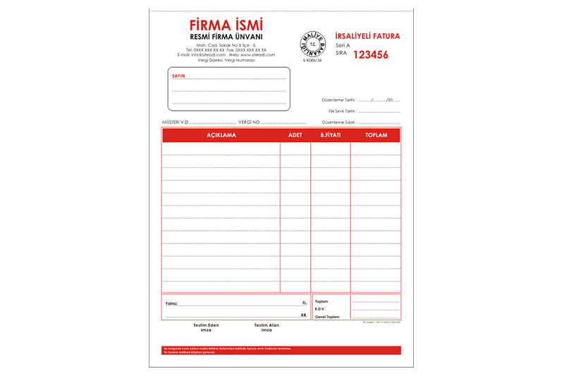 Hediye Çeki - Fatura - İrsaliye